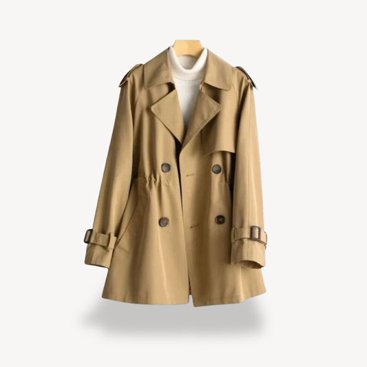 Women’s Double-Breasted Trench Coat – Tailored Longline Style