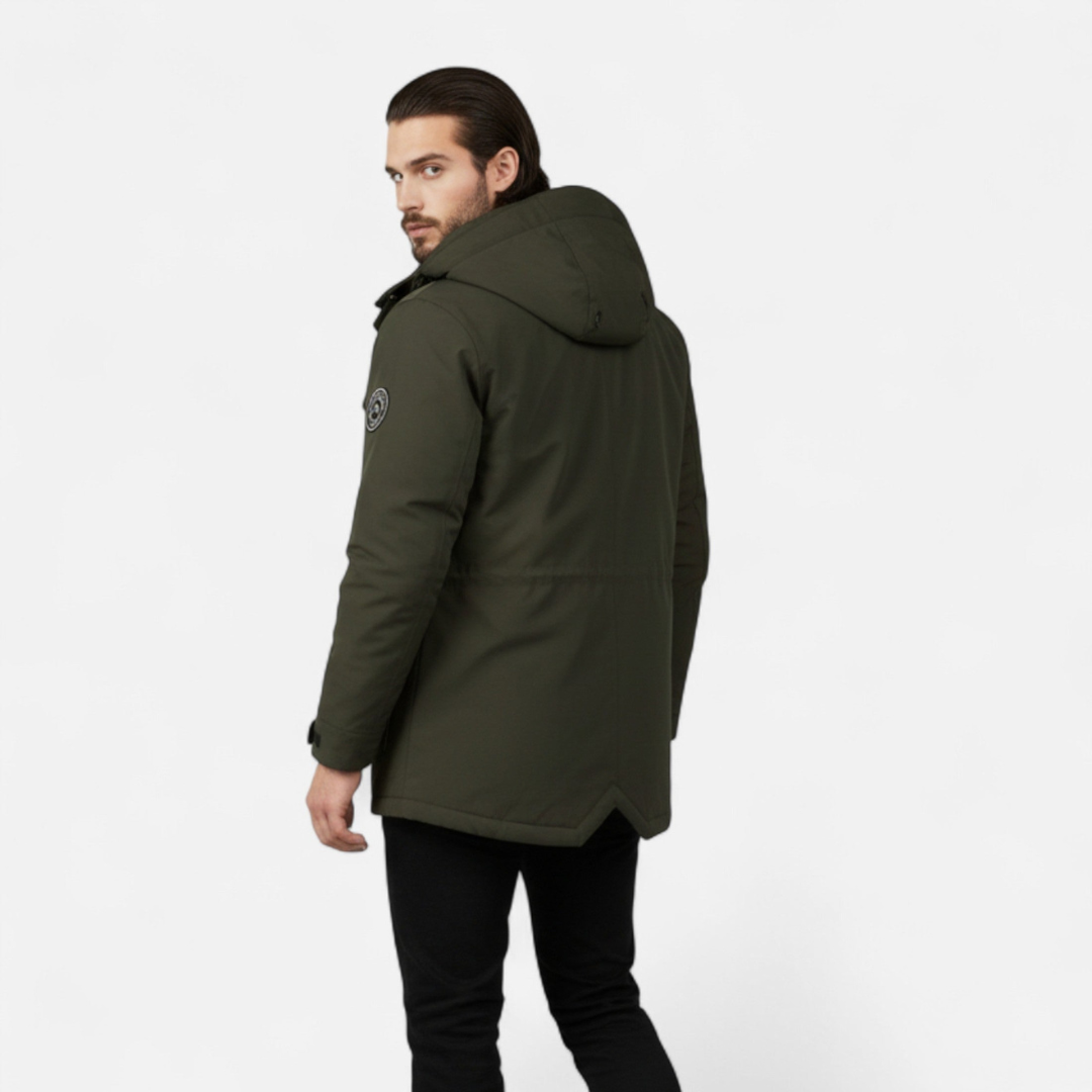 Men’s Jacket with Hood – Classic Zip-Front Layout