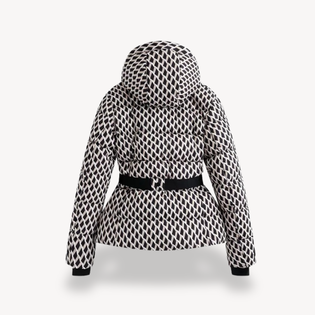 Women’s Belted Puffer Jacket with Hood – Contemporary Quilted Style