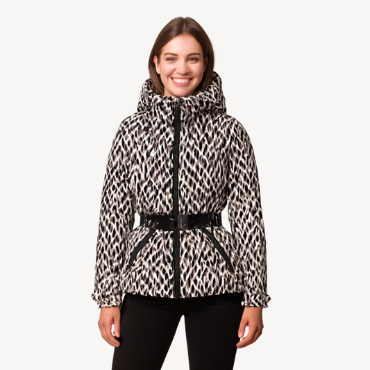 Women’s Belted Puffer Jacket with Hood – Contemporary Quilted Style