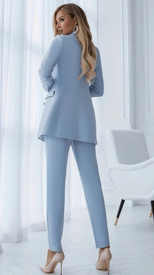 Women’s Blazer and Trouser Set – Longline Tailored Design