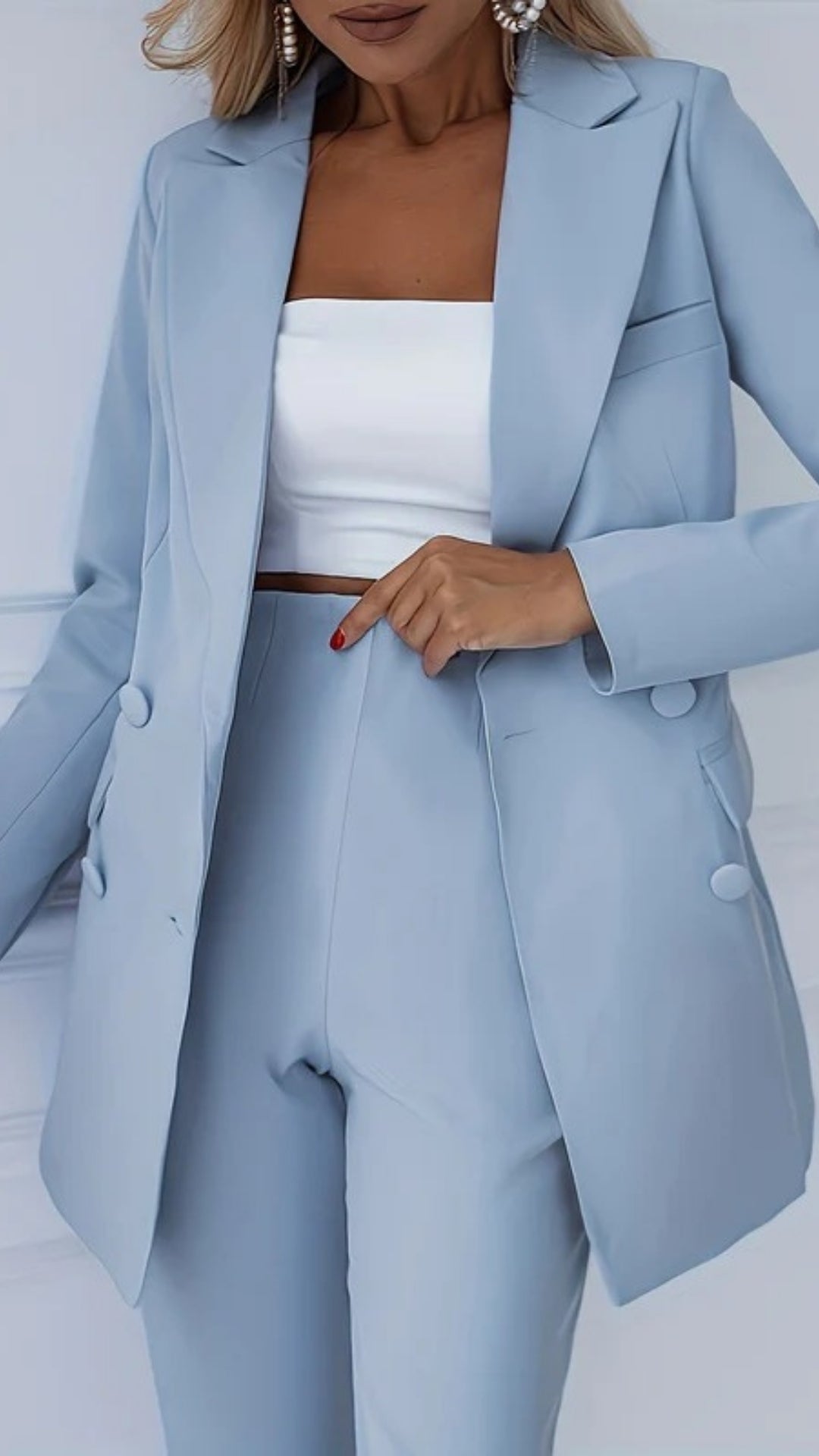 Women’s Blazer and Trouser Set – Longline Tailored Design