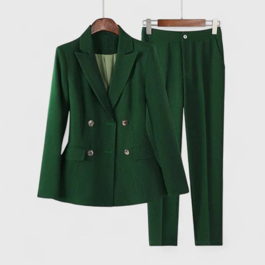 Women’s Blazer and Trouser Set – Notched Lapel Tailored Design