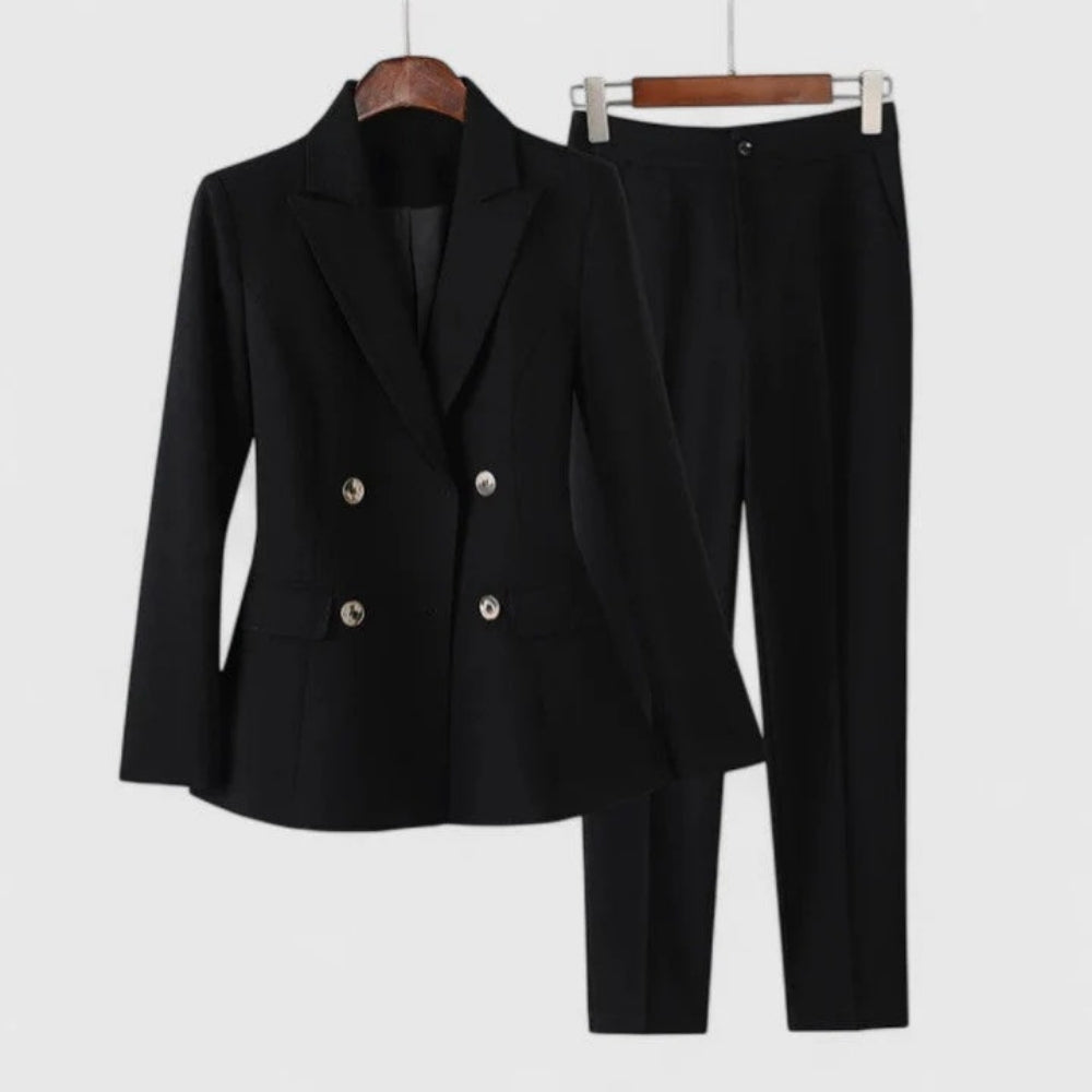 Women’s Blazer and Trouser Set – Notched Lapel Tailored Design