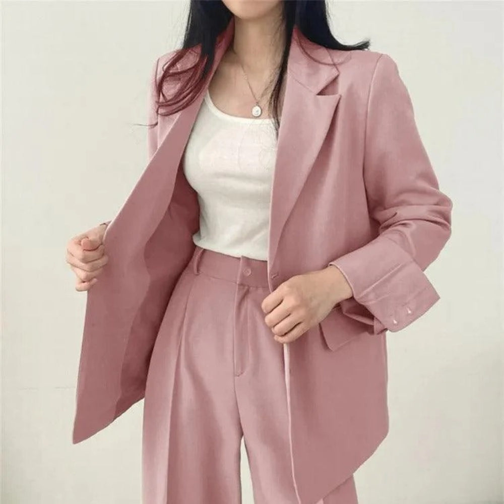 Women’s Blazer and Trouser Set – Oversized Longline Design