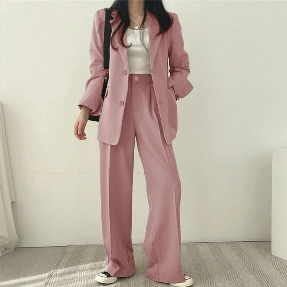 Women’s Blazer and Trouser Set – Oversized Longline Design