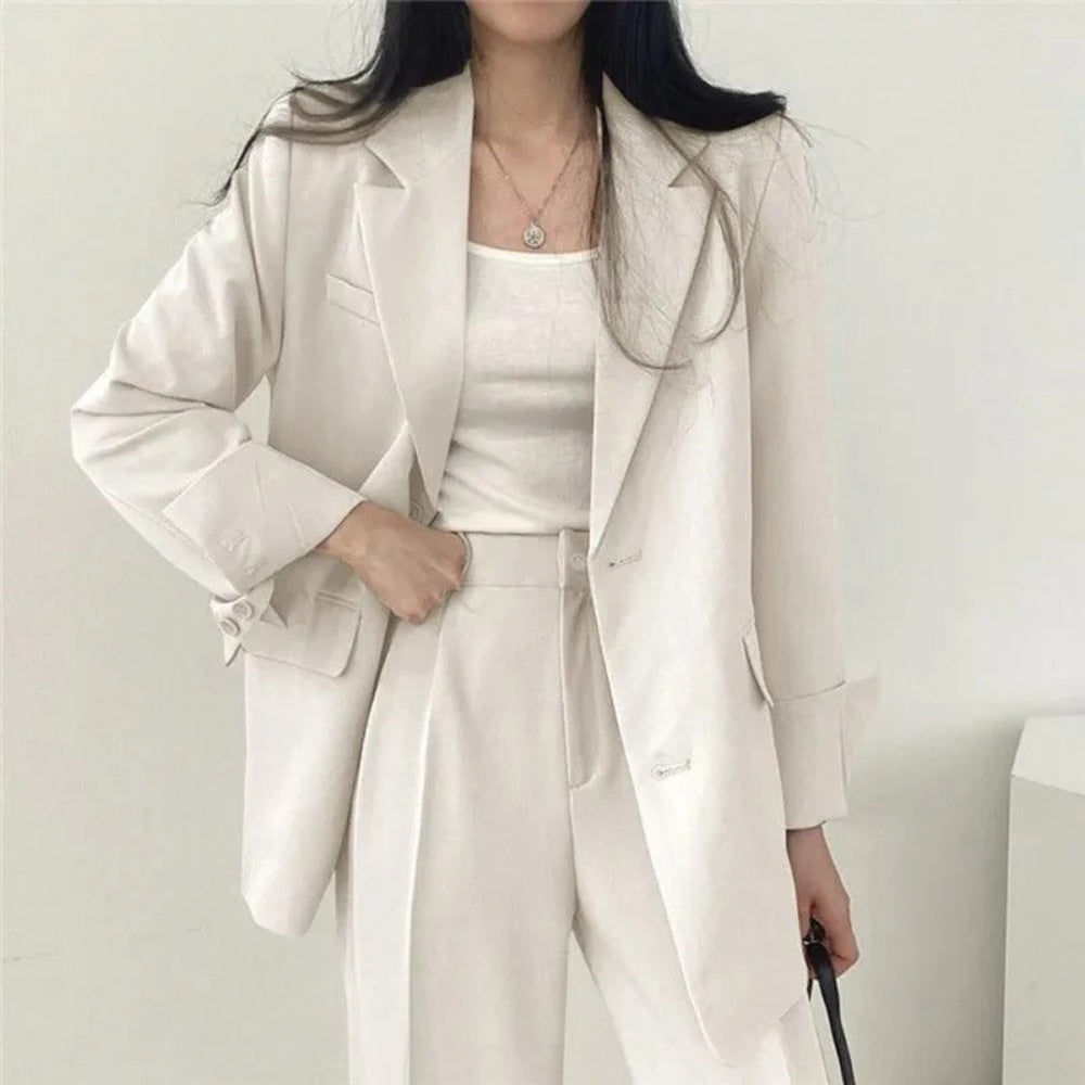 Women’s Blazer and Trouser Set – Oversized Longline Design