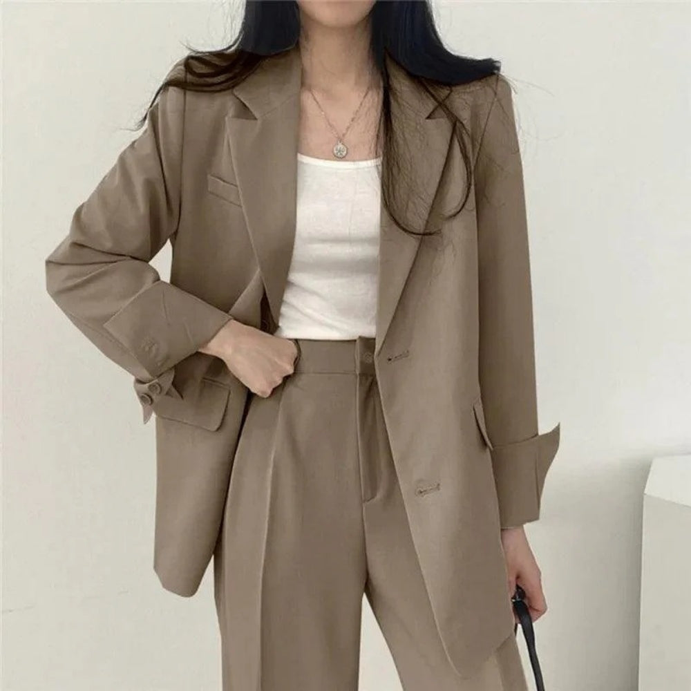 Women’s Blazer and Trouser Set – Oversized Longline Design