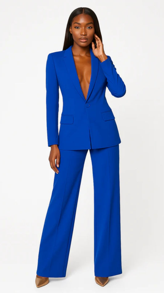 Women’s Blazer and Trouser Set – Tailored Two-Piece Design