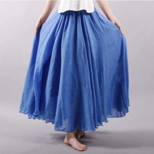 Women’s Pleated Maxi Skirt – Loose Flowing Design