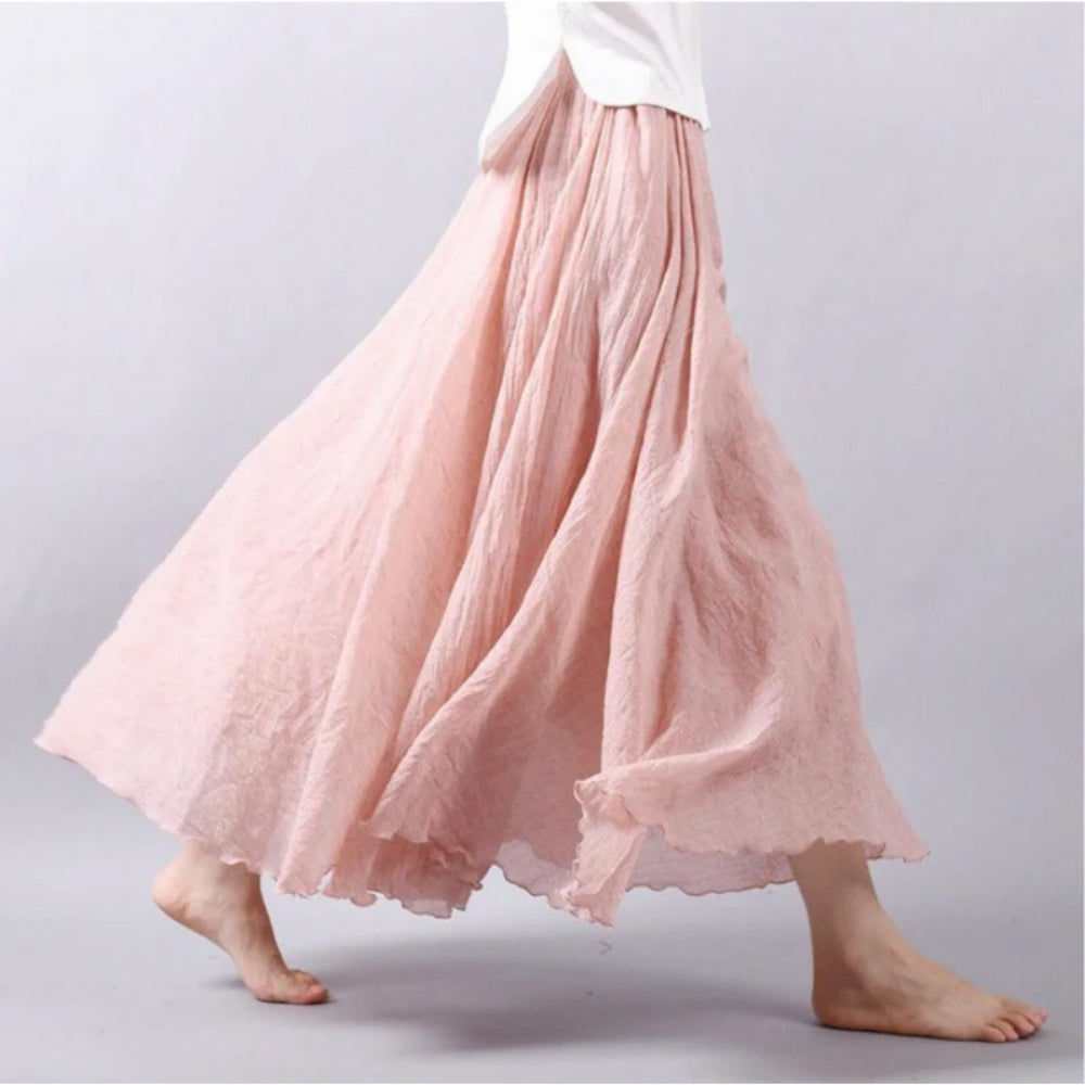 Women’s Pleated Maxi Skirt – Loose Flowing Design