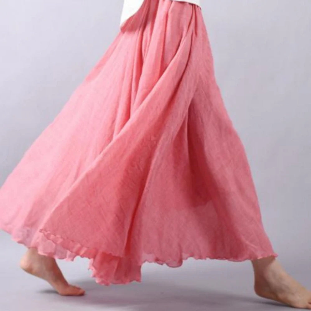 Women’s Pleated Maxi Skirt – Loose Flowing Design