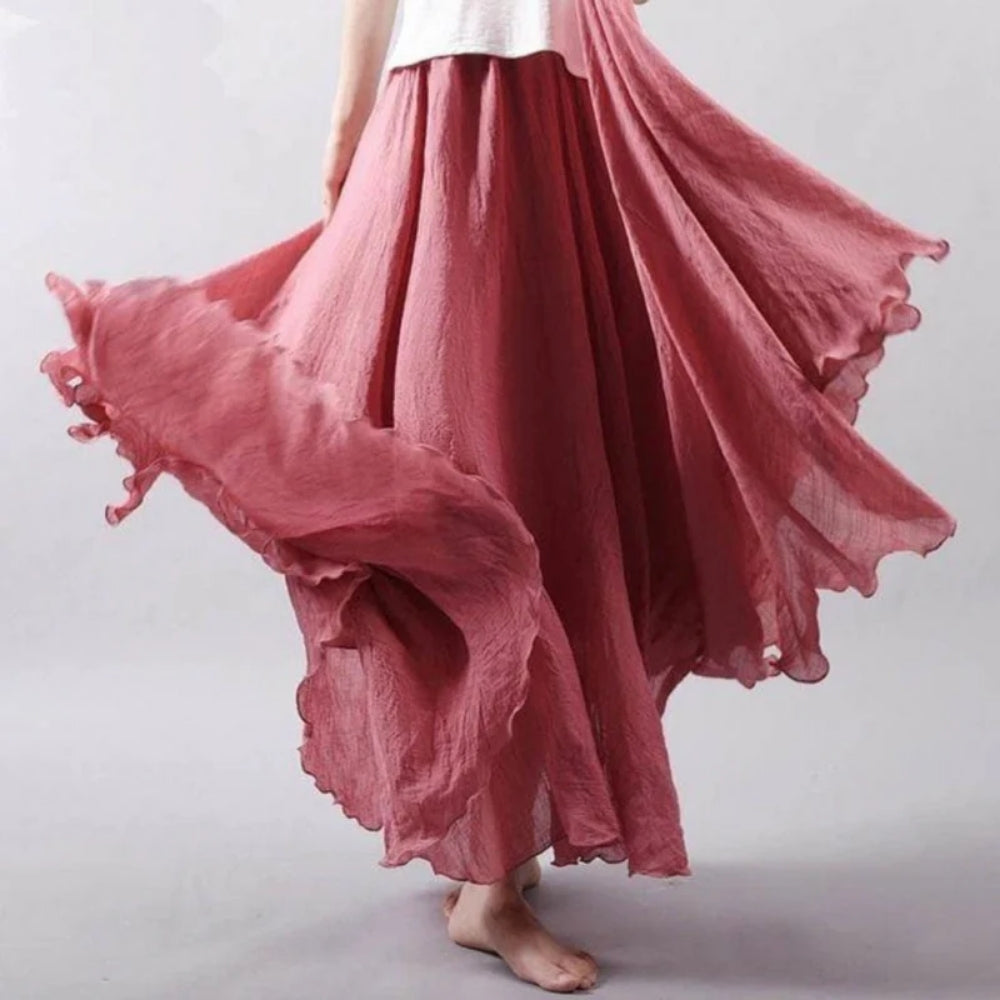 Women’s Pleated Maxi Skirt – Loose Flowing Design